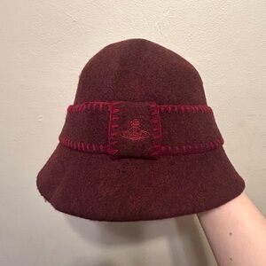 Vivienne Westwood Burgundy Wool Hat